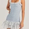 LoveShackFancy Breyer Mini Dress - POWDER BLUE