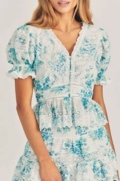 LoveShackFancy Annalee Top - MAGIC TURQUOISE Tops