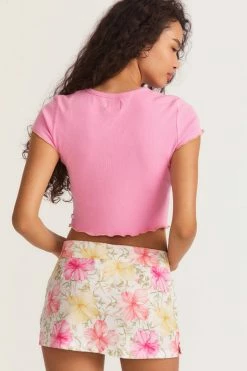 LSF Tops LoveShackFancy X Hurley Cropped Rib Tee