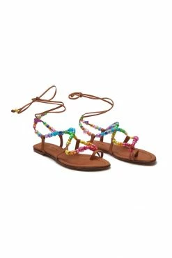 LoveShackFancy Shoes Alameda Turquesa Beaded Sandal