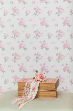 LoveShackFancy Home Decor Ikat Rose Wallpaper