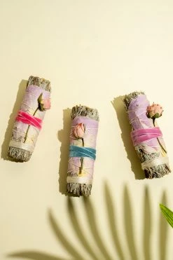 LSF Home Decor Blue Sage And Rose Smudge Stick