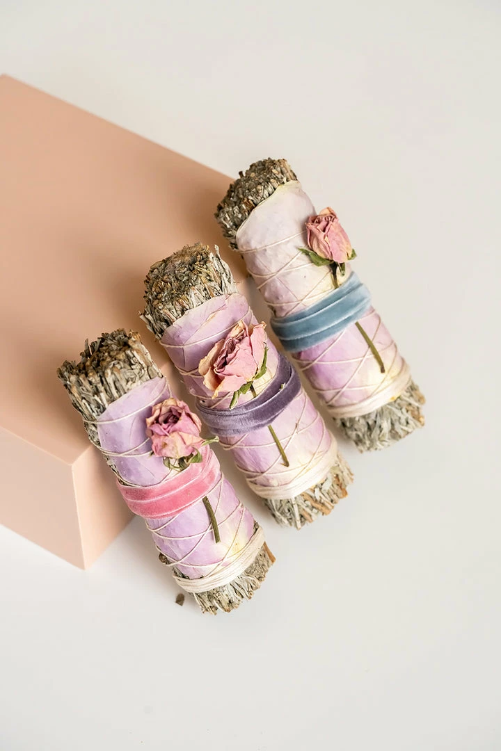 LSF Home Decor Blue Sage And Rose Smudge Stick 3 LSF Home Decor Blue Sage And Rose Smudge Stick