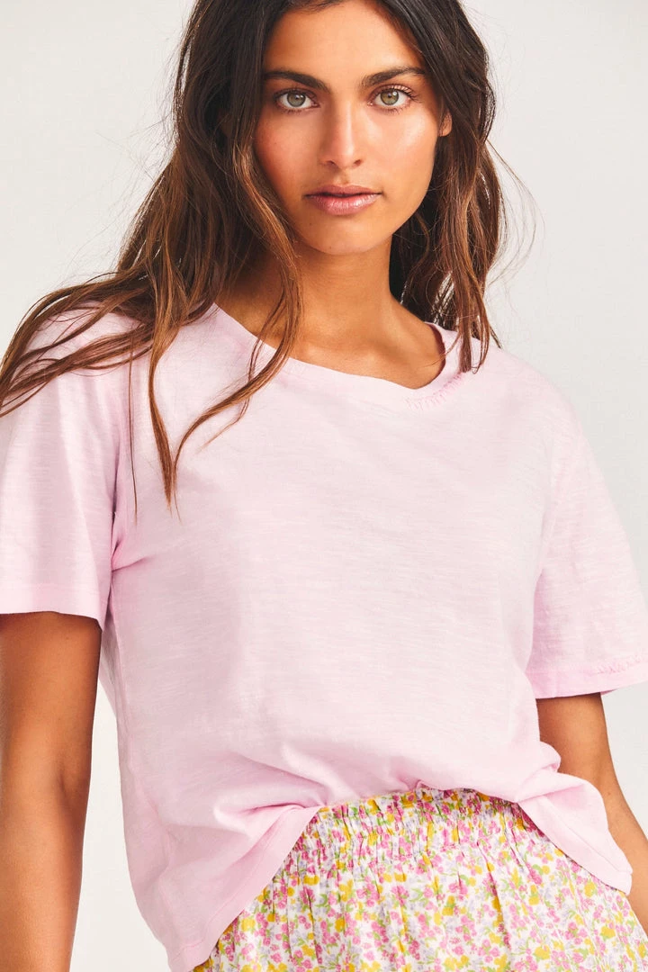 LoveShackFancy Calix Tee - PINK 3 LoveShackFancy Calix Tee - PINK