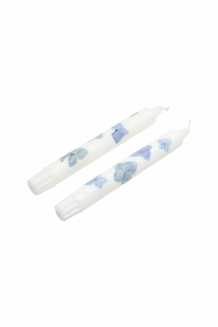 LoveShackFancy Home Decor Blue Hydrangea Candlestick Set 3 LoveShackFancy Home Decor Blue Hydrangea Candlestick Set