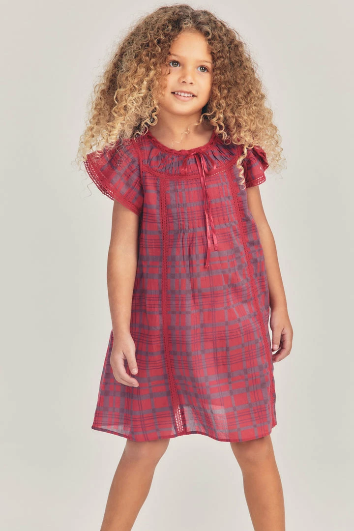 LoveShackFancy Little Girls Girls Flutter Sleeve Mini Gown 3 LoveShackFancy Little Girls Girls Flutter Sleeve Mini Gown