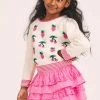 LoveShackFancy Girls Billie Skirt - HOT PINK CHERRY 2 LoveShackFancy Girls Billie Skirt - HOT PINK CHERRY