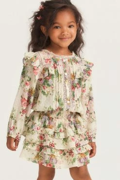 LoveShackFancy Mommy & Me Girls Oda Top - SHINING GEMSTONE