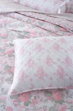 LoveShackFancy Bedding Rosie Arrangements Throw Pillow - BLUSHING DOVE
