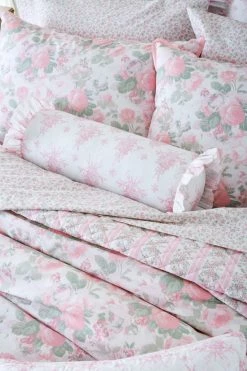 LoveShackFancy Rosie Arrangements Bolster Pillow - SUNRISE KISS PINK Bedding