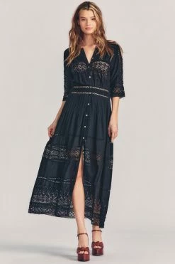 LoveShackFancy Beth Dress - Black Dresses