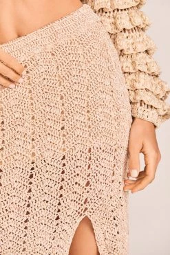 LoveShackFancy Arbor Midi Skirt - SAND