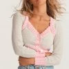 LSF Geneve Crop Cardigan - GUM DROP PINK MULTI Tops