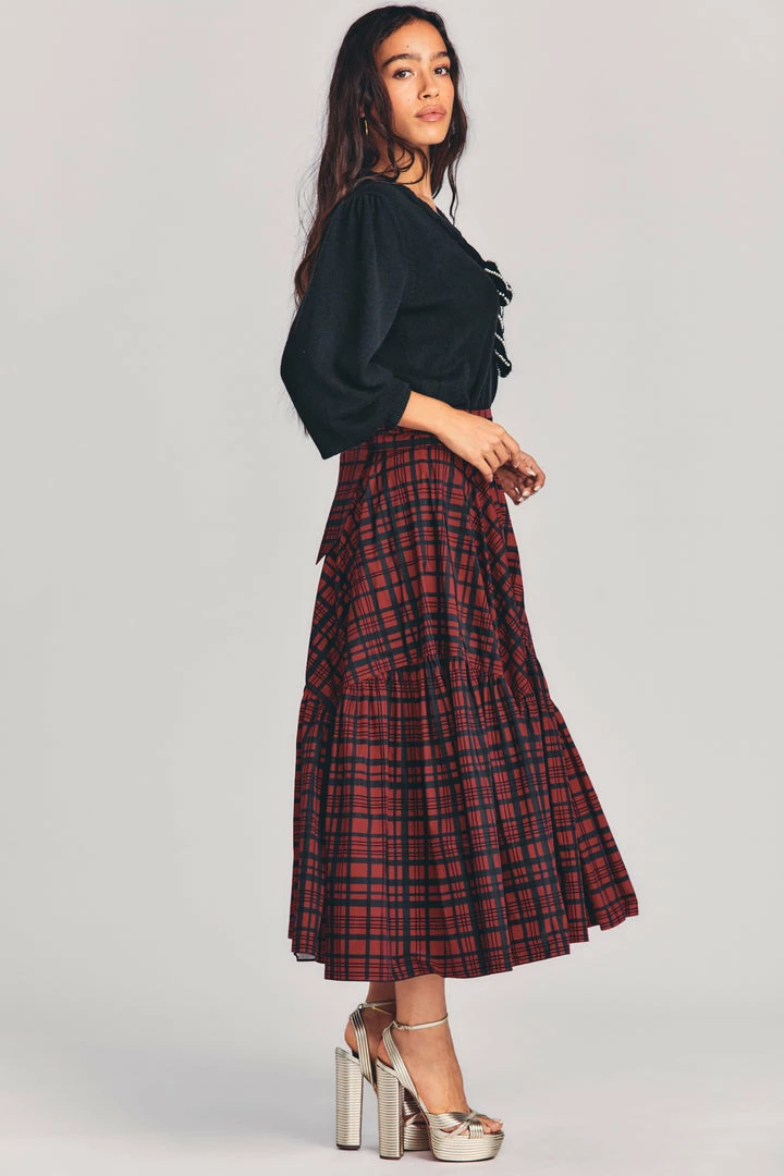 LoveShackFancy Bissett Plaid Midi Skirt Skirts 5 LoveShackFancy Bissett Plaid Midi Skirt Skirts