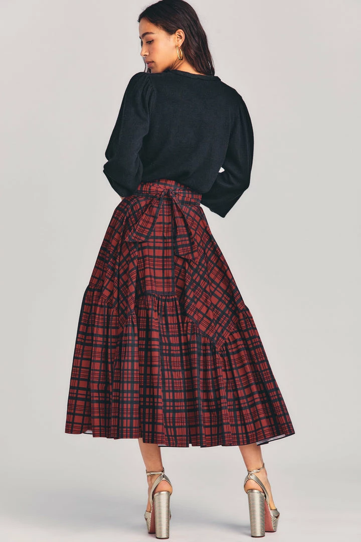 LoveShackFancy Bissett Plaid Midi Skirt Skirts 6 LoveShackFancy Bissett Plaid Midi Skirt Skirts