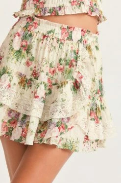 LoveShackFancy Agnessa Mini Skirt - SHINING GEMSTONE