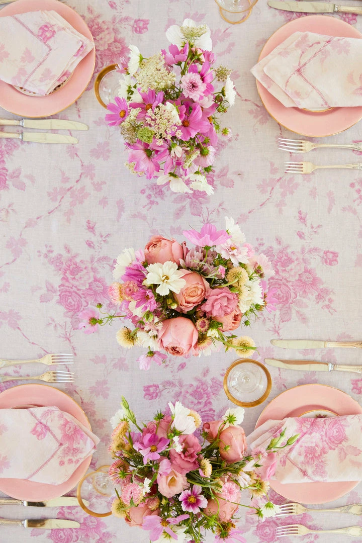 LoveShackFancy Linen Tablecloth - PALE ROSE PINK 3 LoveShackFancy Linen Tablecloth - PALE ROSE PINK