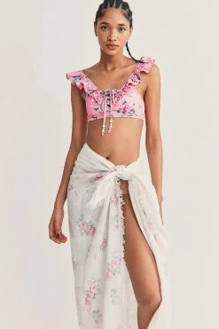 LoveShackFancy Rosa Beaux Linen Beach Throw 10 LoveShackFancy Rosa Beaux Linen Beach Throw